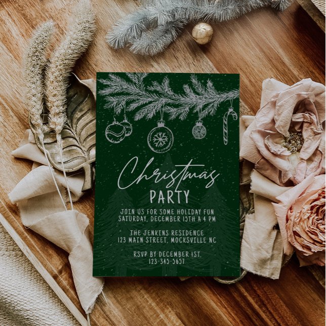 Christmas Party Minimalistic Hand Drawn  Invitation (Creator Uploaded)