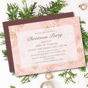Christmas Party Modern Pink Chic Corporate Holiday Invitation
