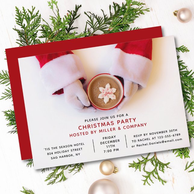 Christmas Party Modern Santa Corporate Holiday Invitation (Creator Uploaded)