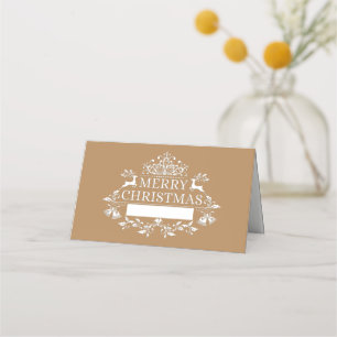 Christmas Party Name Place Card-Golden Card