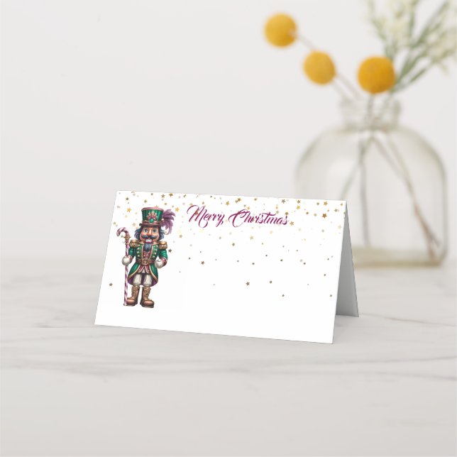 Christmas Party Name Place Card-Nutcracker Card (Front)