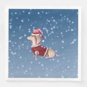 Christmas Party Napkins Dachshund Paper Napkins