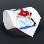 Christmas Party Neck Tie Snowman and Girl Dance<br><div class="desc">Happy Snowman and Girl Dance Tango Christmas Party Fun Cartoon Drawing - Choose / Add Your Unique Text / Name / Colour - Make Your Special Gift - Resize and move or remove and add elements / text with customisation tool ! Drawing and Design by MIGNED. Please see my other...</div>