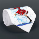 Christmas Party Neck Tie Snowman and Girl Dance<br><div class="desc">Happy Snowman and Girl Dance Tango Christmas Party Fun Cartoon Drawing - Choose / Add Your Unique Text / Name / Colour - Make Your Special Gift - Resize and move or remove and add elements / text with customisation tool ! Drawing and Design by MIGNED. Please see my other...</div>