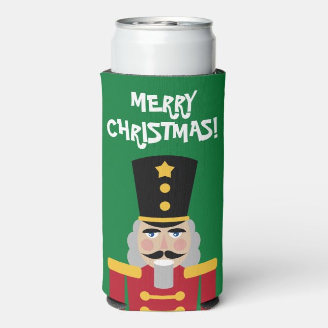 Christmas party nutcracker custom slim seltzer can cooler (Seltzer Back)