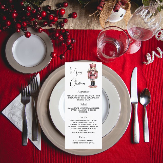 Christmas party nutcracker dinner menu card (Creator Uploaded)