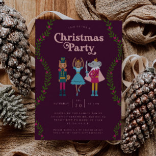 Christmas Party Nutcracker Red Invitation