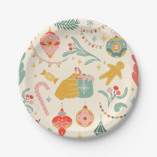 Christmas party ornaments Invitation Paper Plate