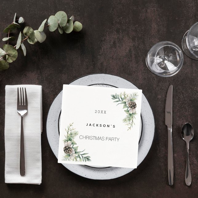 Christmas party pine cones  napkin (Creator Uploaded)