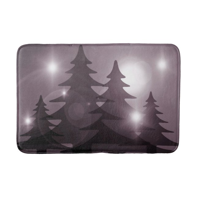 Christmas Party Pink Trees Holiday Winter Elegant Bath Mat (Front)