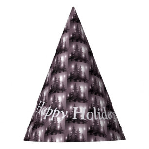 Christmas Party Pink Trees Holiday Winter Elegant Hat