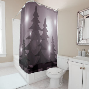 Christmas Party Pink Trees Holiday Winter Elegant Shower Curtain