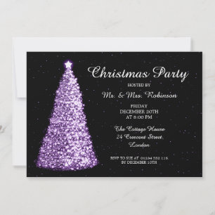 Christmas Party Purple Invitation