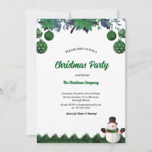 Christmas Party Santa Claus Modern in Green Invita Invitation