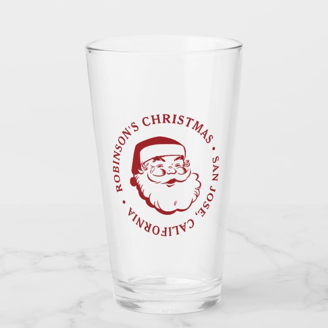 Christmas Party Santa Claus Pint Glass (Front)
