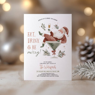 Christmas Party Santa Martini Invitation