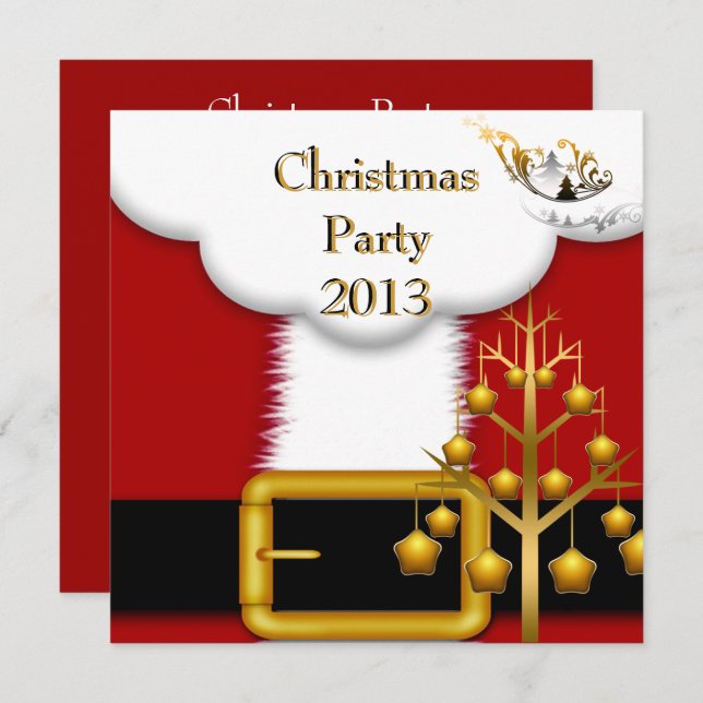 Christmas Party Santa Suit Invitation (Front/Back)