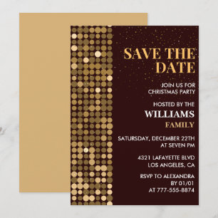 Christmas Party Save the date Gold Invitation