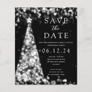 Christmas Party Save The Date Silver Glam Invite Flyer