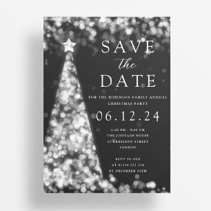 Christmas Party Save The Date Silver Tree Glam  Invitation