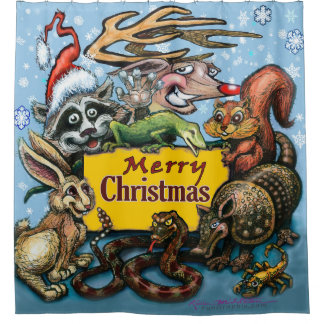 Christmas Party Shower Curtain