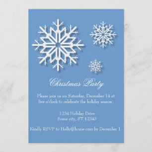 Christmas Party Snowflakes on Blue Program