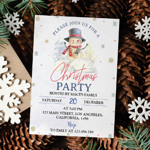 Christmas Party Snowman Invitation