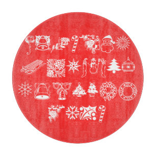 Christmas Party Snowman Santa Claus Workshop Cutting Board