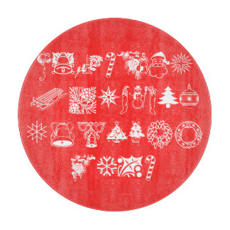 Christmas Party Snowman Santa Claus Workshop Cutting Board