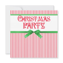 Christmas Party Striped Classy Square Ribbon Look