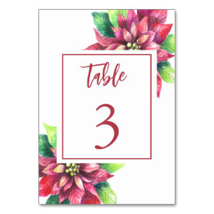 Christmas Party Table number Card
