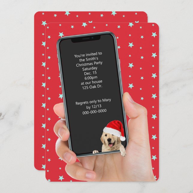 Christmas Party Text Invite (Front/Back)