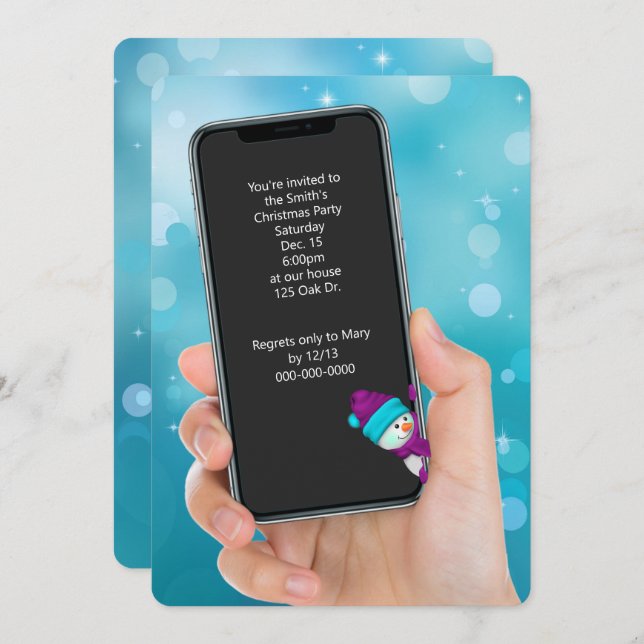 Christmas Party Text Message Invitation (Front/Back)