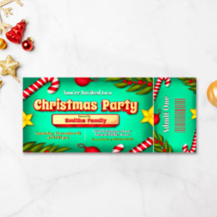 Christmas Party Ticket Invitation 
