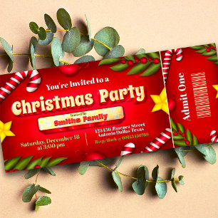 Christmas Party Ticket Invitation