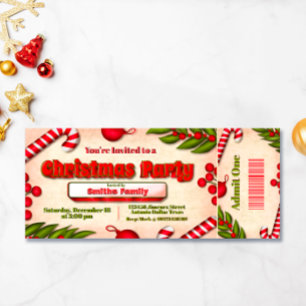 Christmas Party Ticket  Invitation