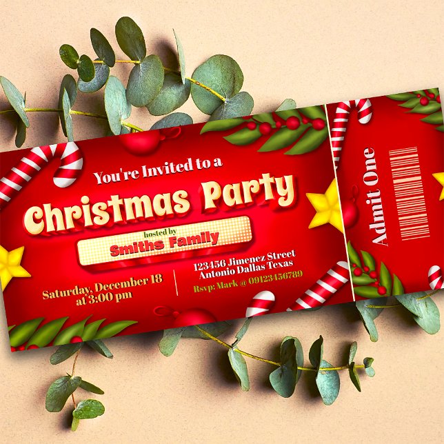 Christmas Party Ticket Invitation (Creator Uploaded)