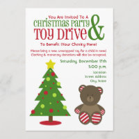 Christmas Party & Toy Drive Invitation