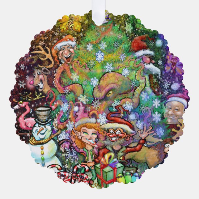Christmas Party Tree Decoration Card (Front)
