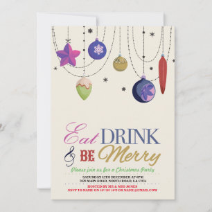 Christmas Party Tree Merry Xmas Festive Invite