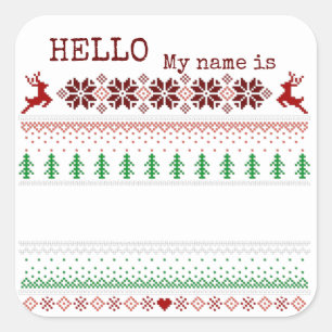Christmas Party Ugly Sweater name Tag