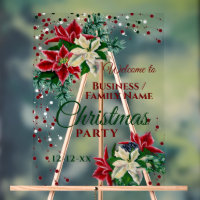 Christmas Party Welcome Floral Poinsettia Winter