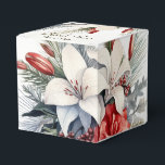 Christmas Party White Red Flowers Holidays Elegant Favour Box<br><div class="desc">Christmas Party White Red Flowers Holidays Elegant Favor Boxes. Unique,  beautiful,  stylish design. Easy to be personalized. Font style,  size and colors can be changed. Matching items available.</div>