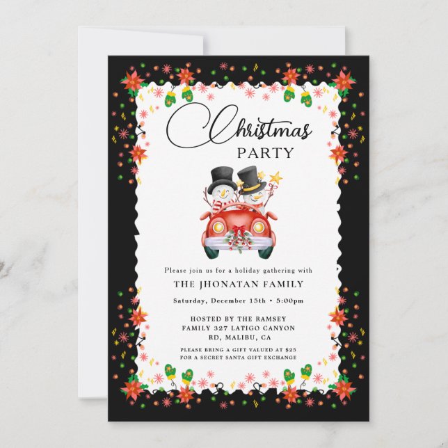 Christmas Party Winter Botanical Invitation (Front)