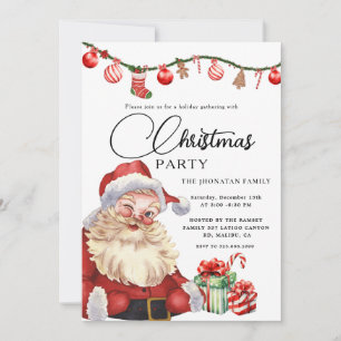 Christmas Party Winter Botanical Invitation