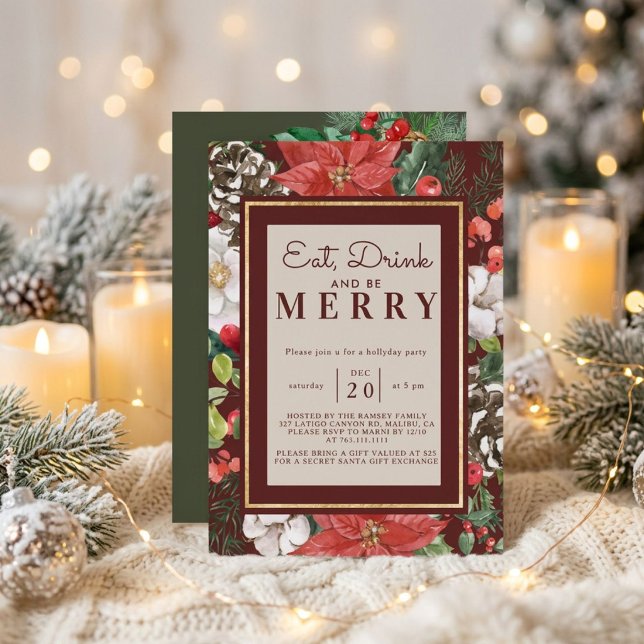 Christmas Party Winter Botanical  Invitation (Creator Uploaded)