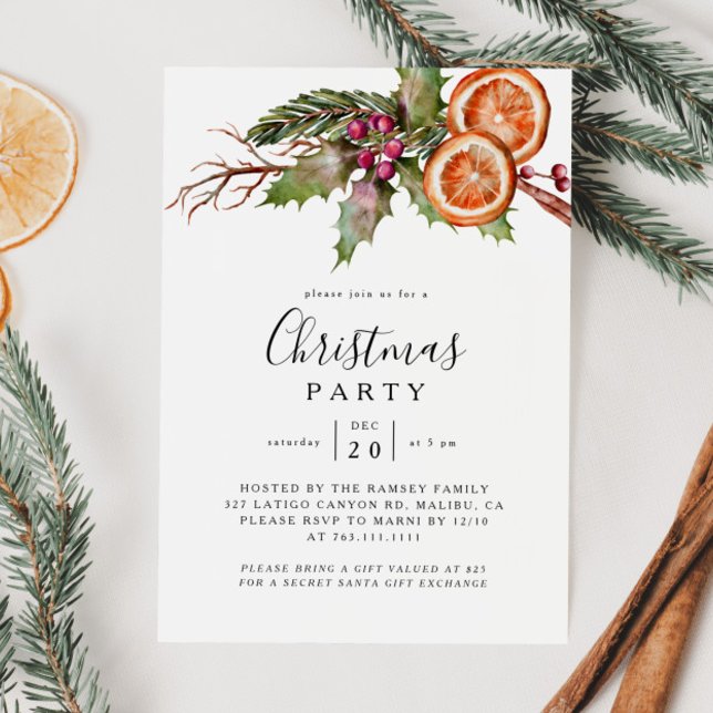 Christmas Party Winter Botanical Invitation (Creator Uploaded)