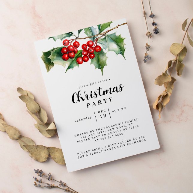 Christmas Party Winter Botanical Invitation (Creator Uploaded)