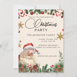 Christmas Party Winter Botanical Invitation