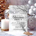 CHRISTMAS PARTY Winter Wonderland Snow 3"x5" Invitation<br><div class="desc">SIZE: 3x5" - Other sizes available Personalised Modern Winter Wonderland Christmas Party invitations in black and white colours. Background in twinkle lights and snow, snowflakes and tree branch. Editable template - simply add your text. All text can be changed font, colour and size. Perfect for home party, office party, holiday...</div>